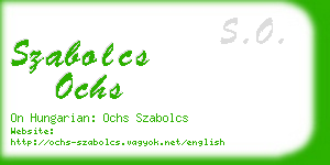 szabolcs ochs business card